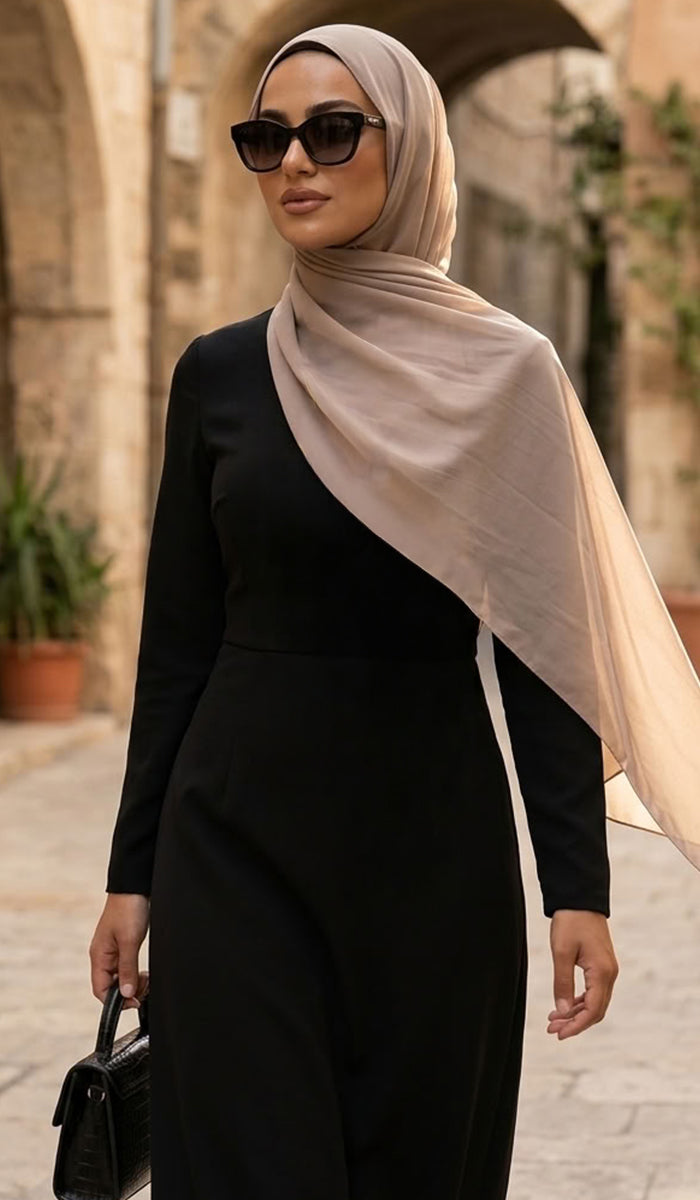 Grace Everyday Essential Stretch Chiffon Hijab - Beige