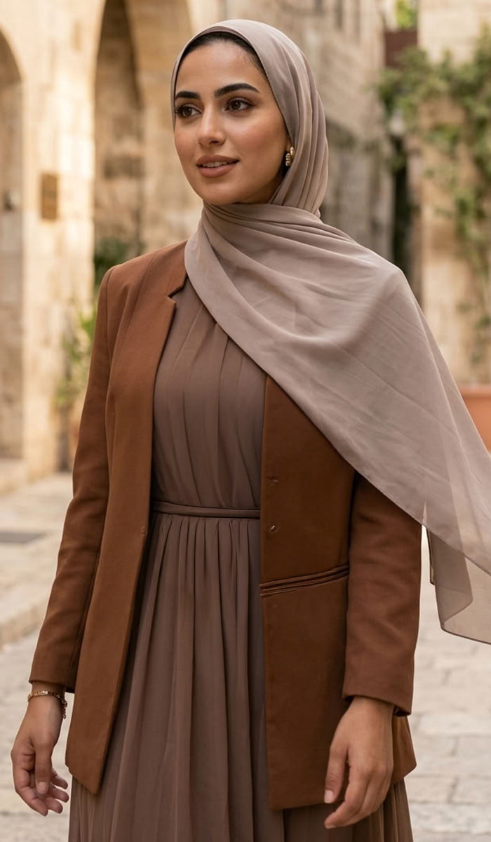 Grace Everyday Essential Stretch Chiffon Hijab - Beige