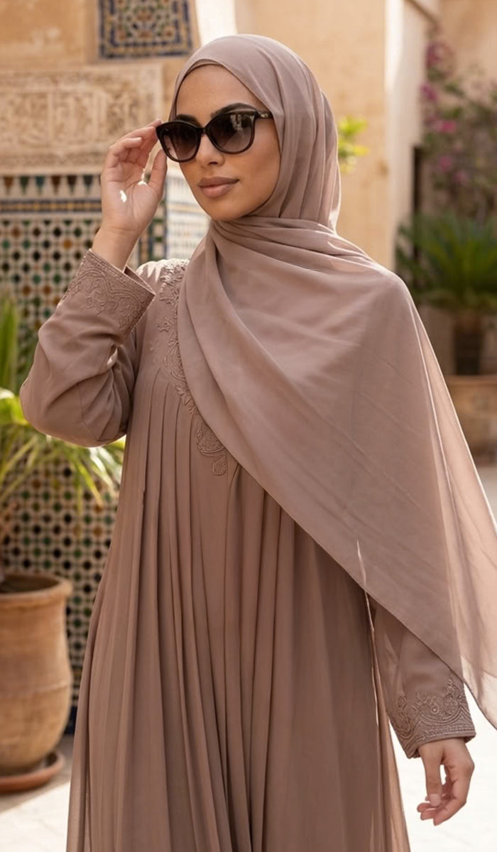 Grace Everyday Essential Stretch Chiffon Hijab - Stone