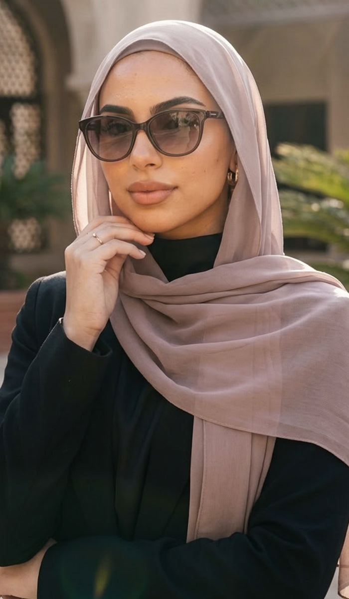 Grace Everyday Essential Stretch Chiffon Hijab - Stone