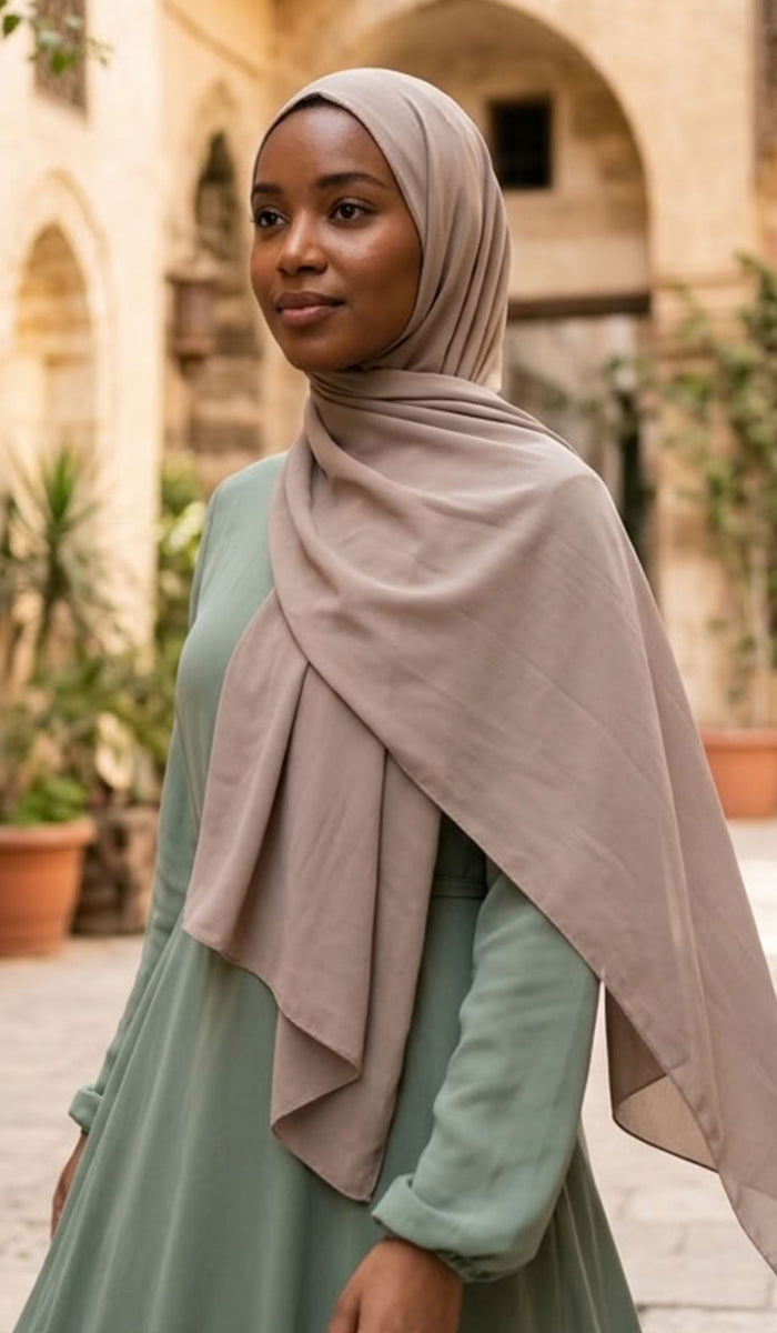 Grace Everyday Essential Stretch Chiffon Hijab - Beige