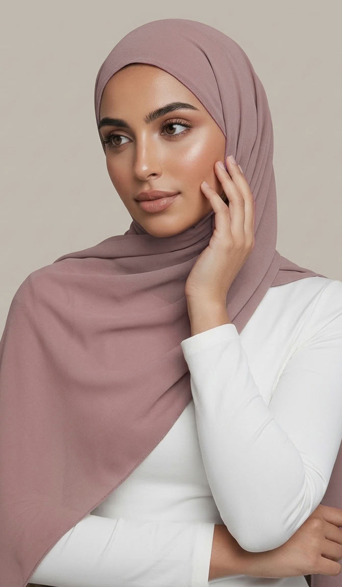 Grace Everyday Essential Stretch Chiffon Hijab - Dusty Pink