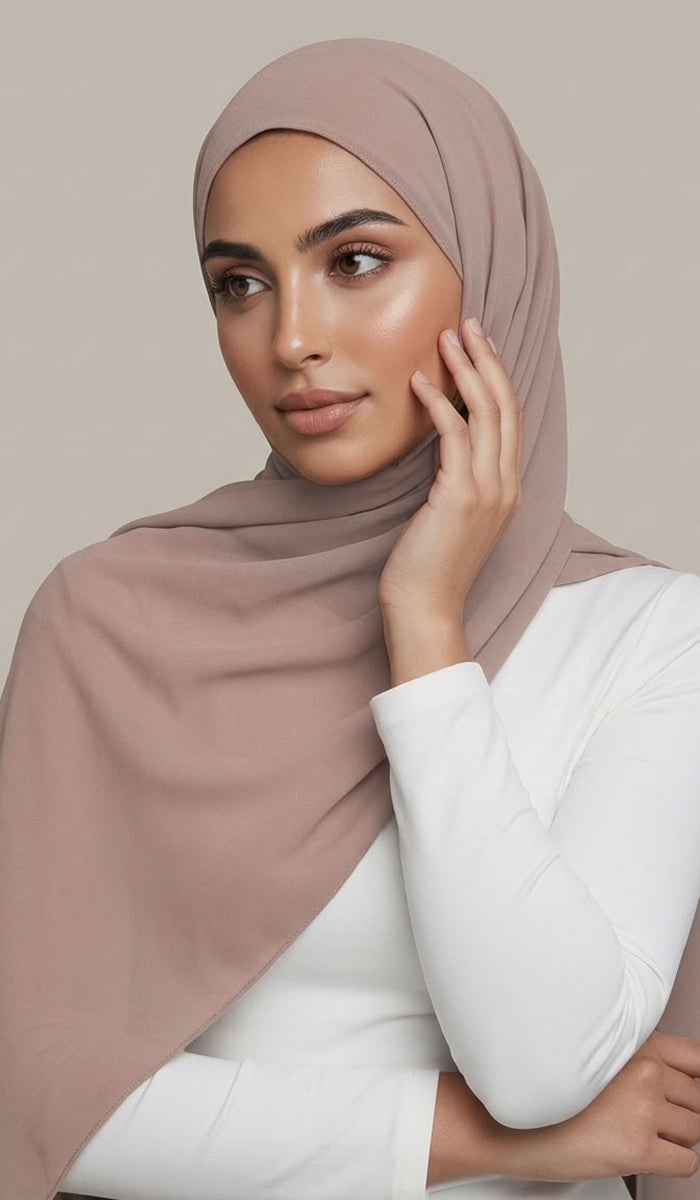 Grace Everyday Essential Stretch Chiffon Hijab - Stone