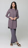 Robe tunique boutonnée plissée principalement en coton Hurin - Dusty Violet - PRÉCOMMANDE (expédiée dans 2 semaines)