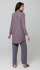 Hurin Pleated Mostly Cotton Button Down Tunic Dress - Dusty Violet