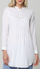 Hurin Pleated Mostly Cotton Button Down Tunic Dress - Off White - PREORDER (ships in 2 weeks)
