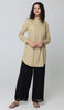 Hurin Pleated Mostly Cotton Button Down Tunic Dress - Sand - PREORDER (ships in 2 weeks)