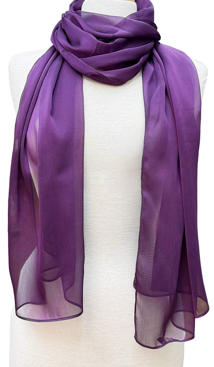 Hijab classique en mousseline de soie - Lilas