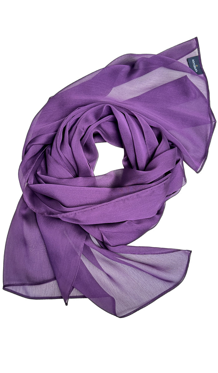 Hijab classique en mousseline de soie - Lilas