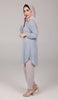 Kamila Gold Embroidered Long Modest Tunic - Powder Blue