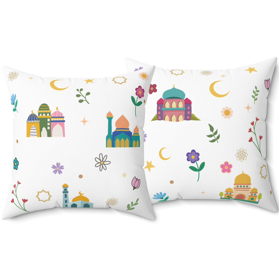 Kids Islamic Emblems Reversible Pillow - Multicolor
