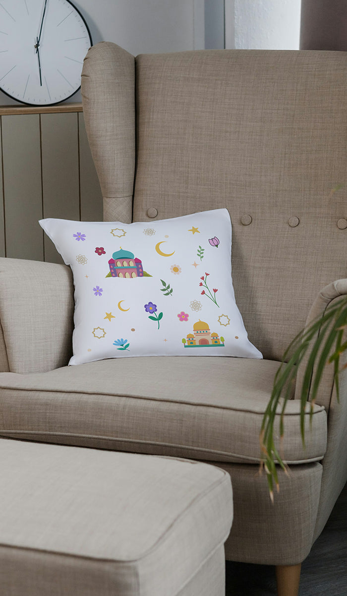 Kids Islamic Emblems Reversible Pillow - Multicolor