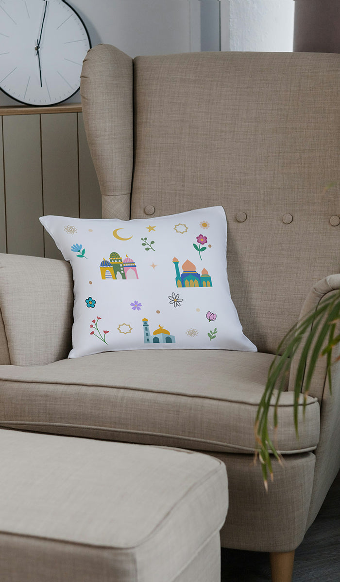 Kids Islamic Emblems Reversible Pillow - Multicolor