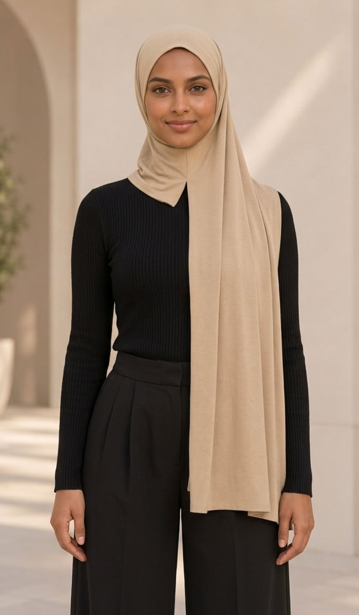 Liana One Piece Instant Stretch Jersey Hijab - Beige