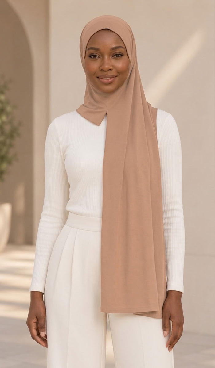 Liana One Piece Instant Stretch Jersey Hijab - Mocha