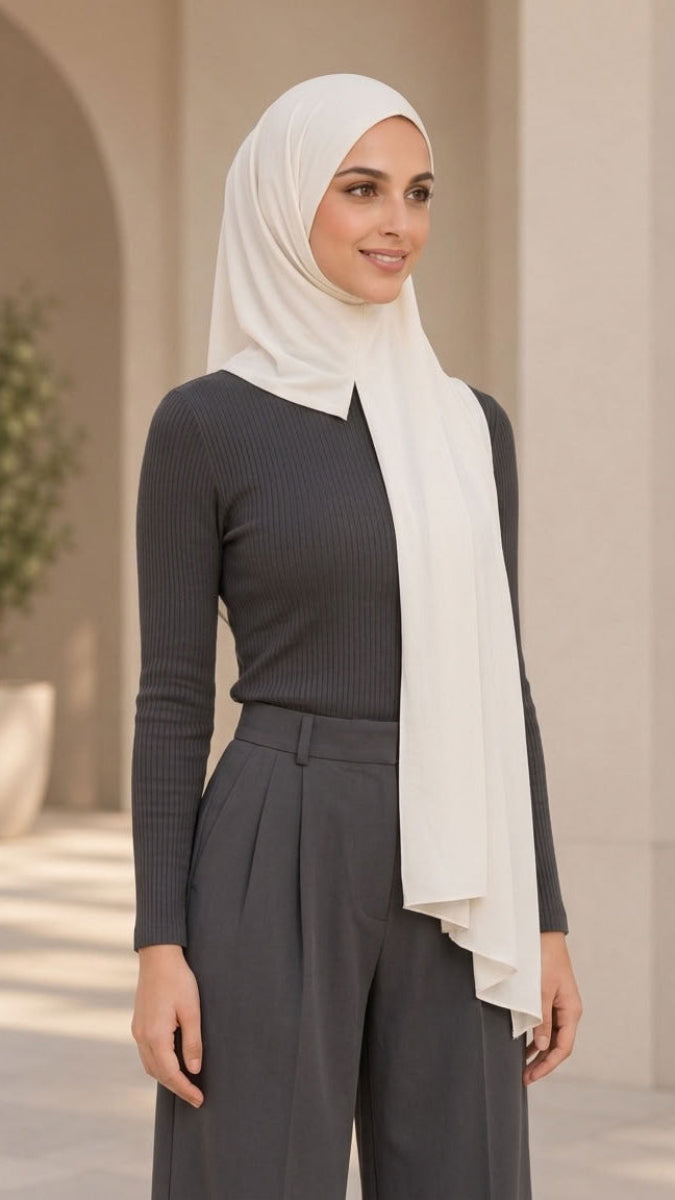 Liana One Piece Instant Stretch Jersey Hijab - White