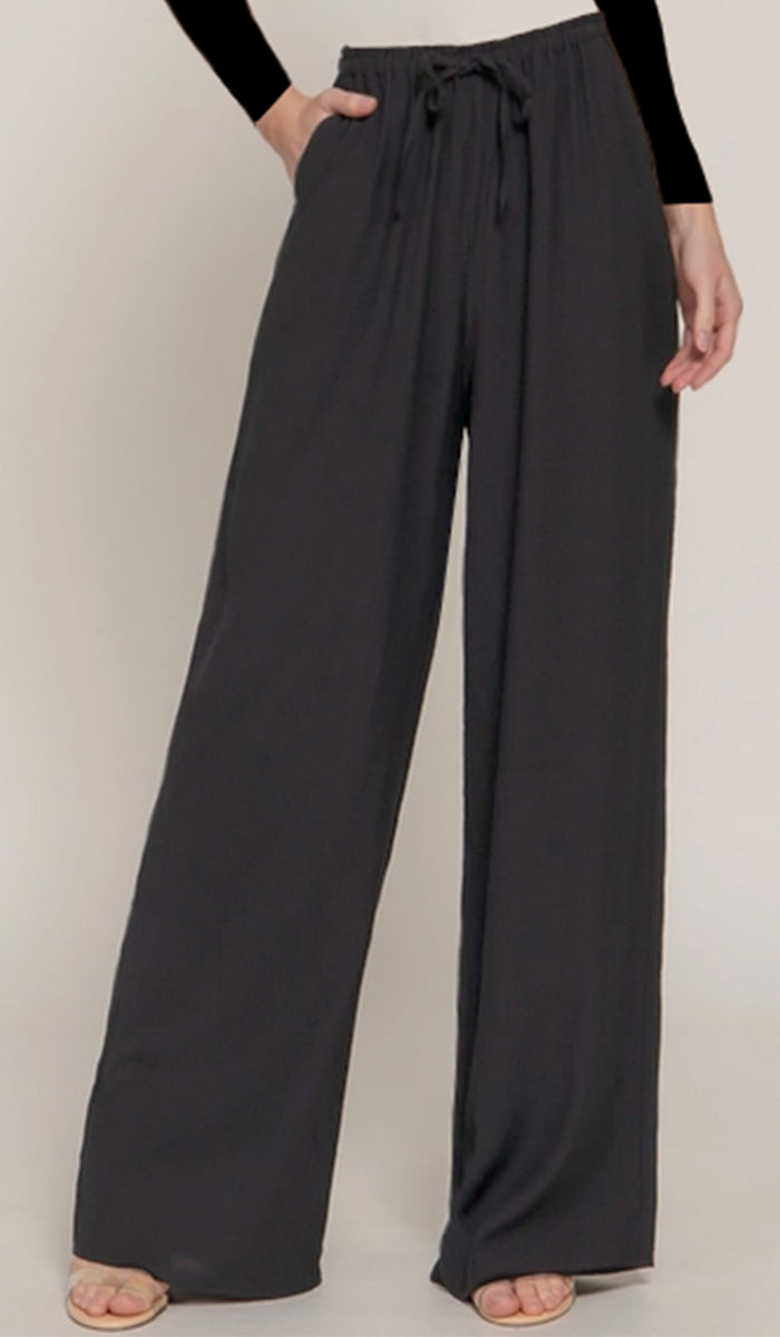Lina Flowy Everyday Pants - Black