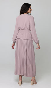 Lulu Modest Essential Peplum Blouse - Dusty Rose