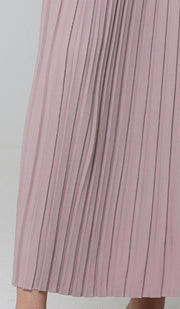 Lulu Pleated Long Maxi Skirt - Dusty Rose