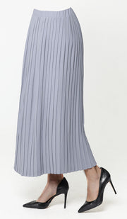 Lulu Pleated Long Maxi Skirt - Powder Blue