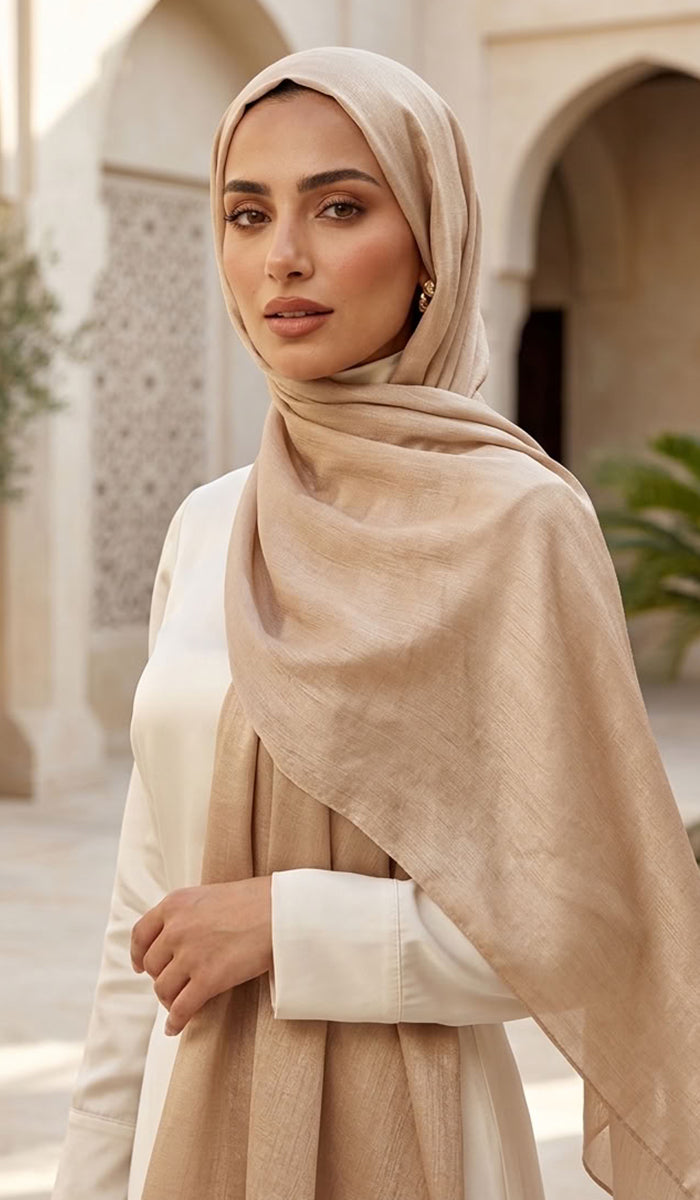 Lumiere Satin Crinkle Wrap Hijab - Mocha