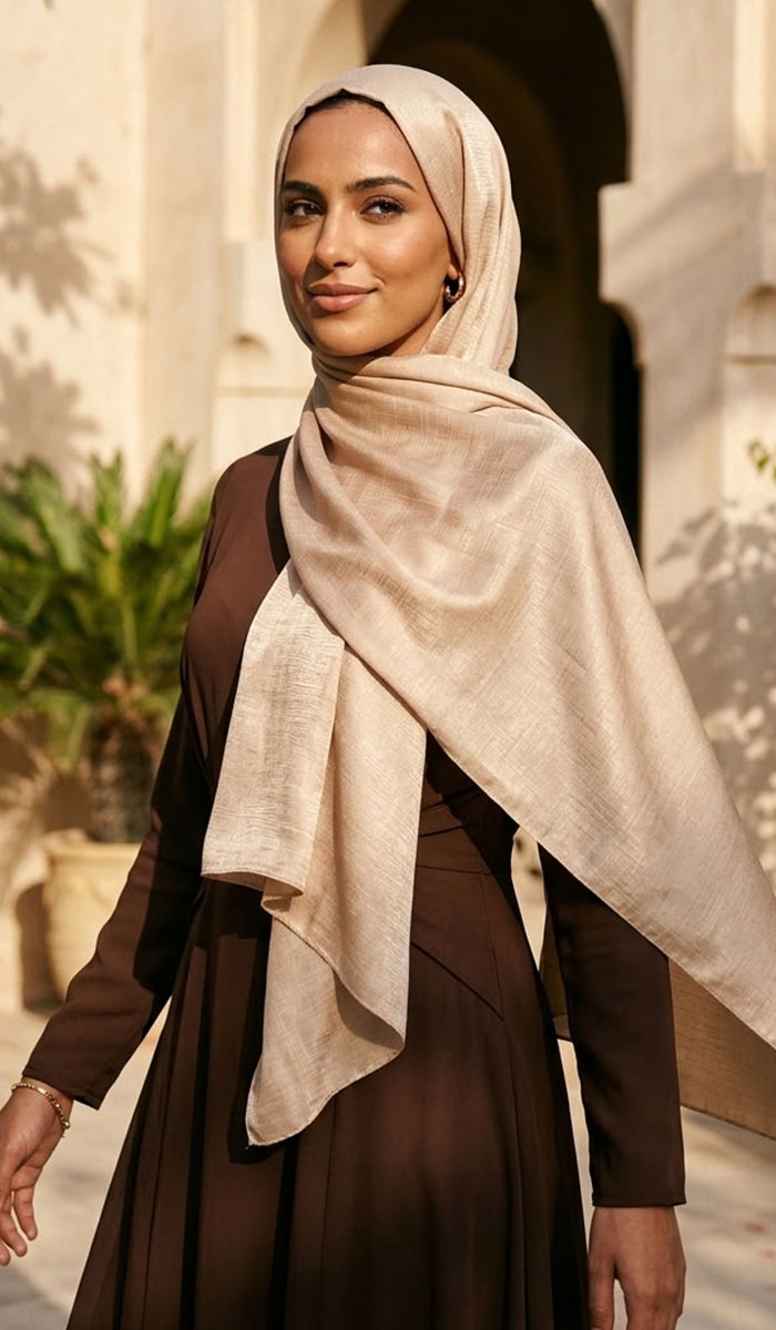 Lumiere Satin Crinkle Wrap Hijab - Mocha