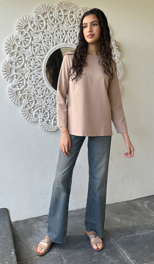 Lyla Everyday Tailored Shell Top - Taupe