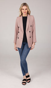 Lyla Long Light Comfy Blazer Jacket - Taupe
