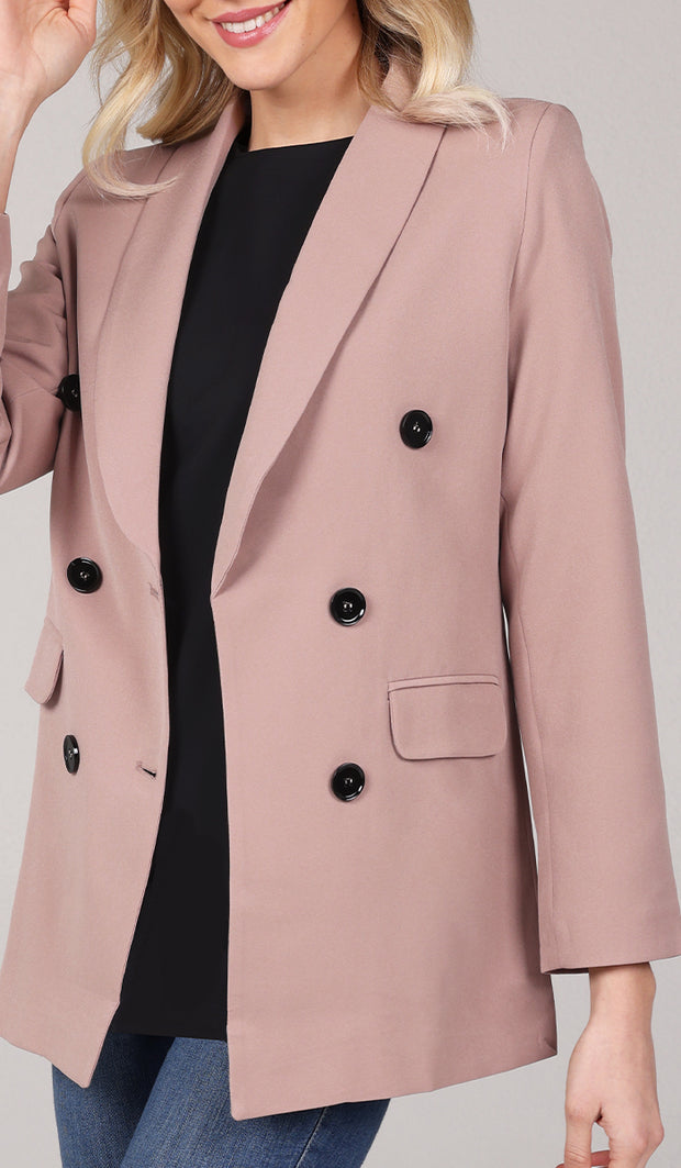 Lyla Long Light Comfy Blazer Jacket - Taupe