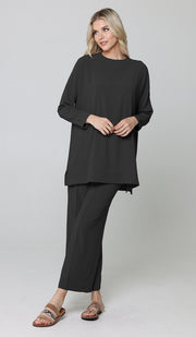 Marvi Loose Dolman Sleeve Shirt - Black