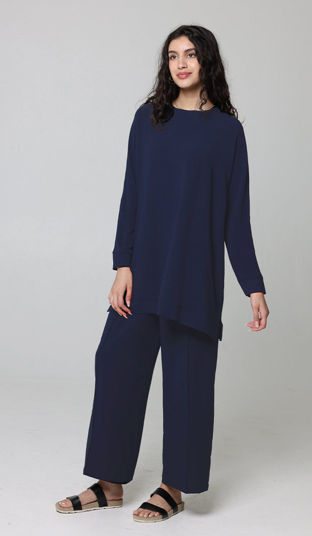 Marvi Loose Dolman Sleeve Shirt - Indigo