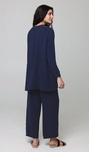 Marvi Loose Dolman Sleeve Shirt - Indigo