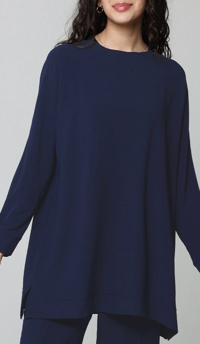 Marvi Loose Dolman Sleeve Shirt - Indigo