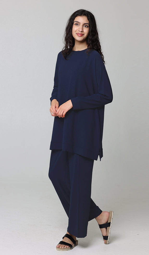 Marvi Loose Dolman Sleeve Shirt - Indigo