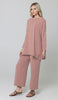 Marvi Loose Stretch Wide Leg Pants - Dusty Rose