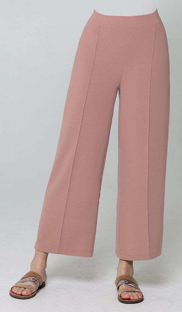 Pantalon ample extensible à jambe large Marvi - Dusty Rose 