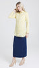 Marwa Chiffon Print Long Button down Shirt - Yellow