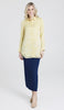 Marwa Chiffon Print Long Button down Shirt - Yellow