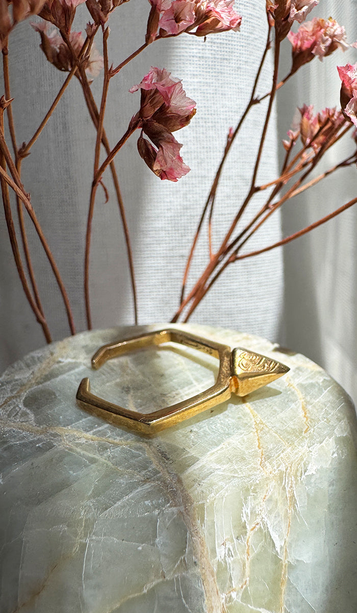 Marwa Gold plated Sterling Silver Adjustable Ring with 99 Names of Allah Engraving - FINAL SALE
