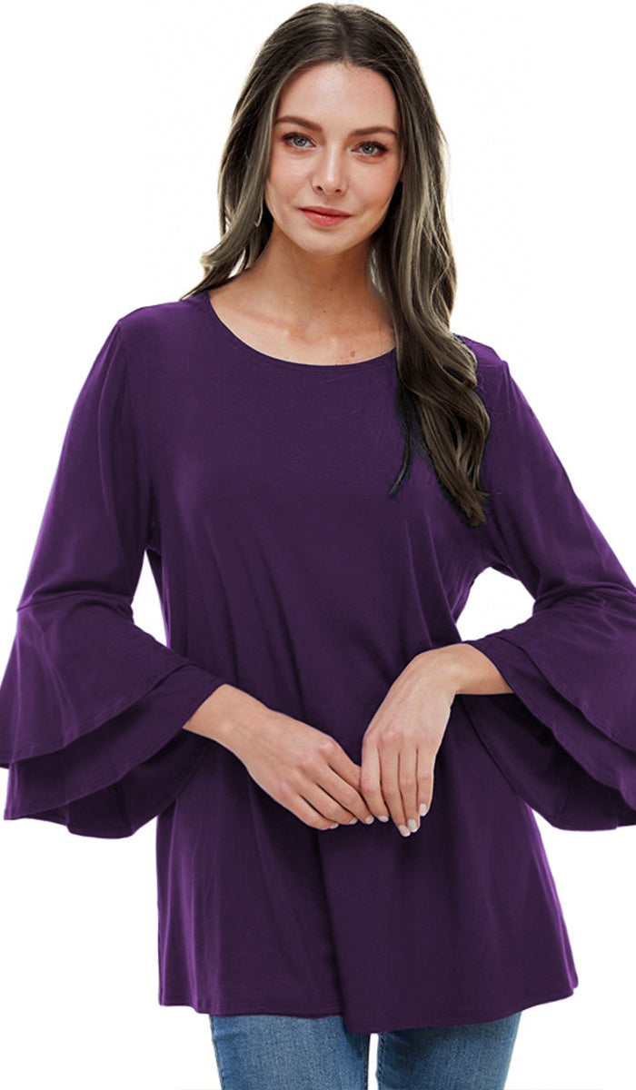 T-shirt modeste à manches longues Peachy Soft - Noir