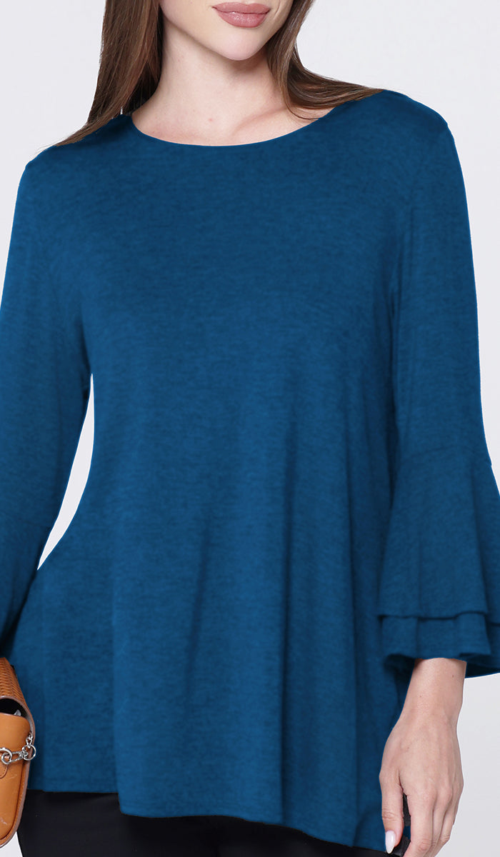 T-shirt modeste à manches longues Peachy Soft - Noir