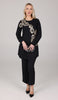 Mey Gold Embellished Long Modest Tunic - Black