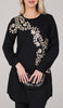 Mey Gold Embellished Long Modest Tunic - Black