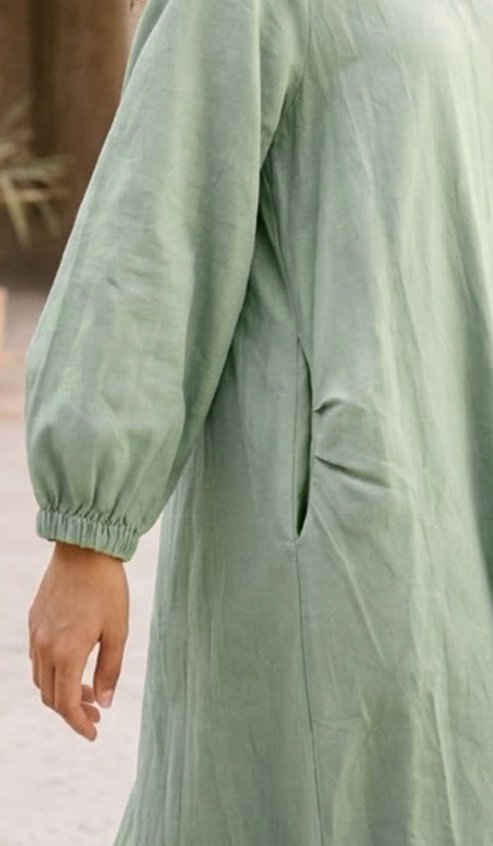 Nurun Longline Buttondown Shirt Jacket - Mint