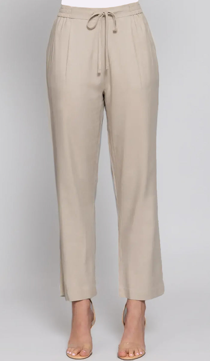 Mira Cotton Twill Blend Everyday Pants - Taupe