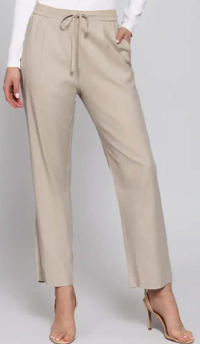 Mira Cotton Twill Blend Everyday Pants - Taupe