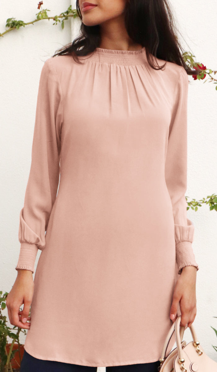 strapless open back dress Modest Blush Pink Pretty Long Lace Cap Sleeves Prom Dresses PFP1221 –  Promfast