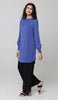 Mishal Essential Long Smocked Modest Tunic - Azure