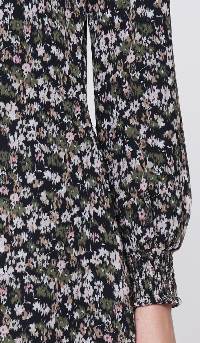 Tunique modeste longue smockée Mishal Essential - Noir