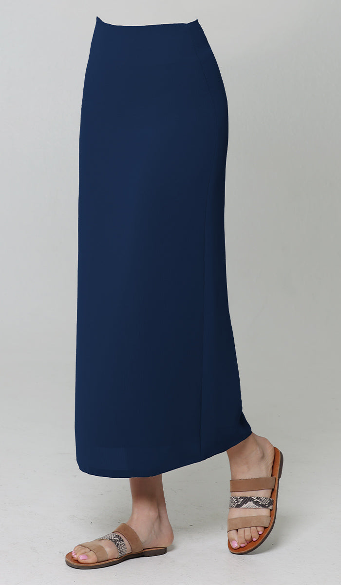 Moda Dark Blue Long Maxi Pencil Skirt | Modest Skirts
